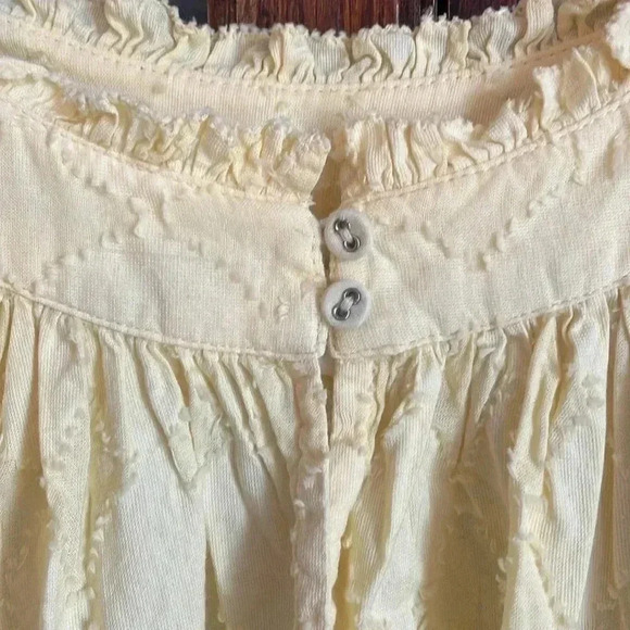 Apiece Apart Ruffled Sleeveless Peplum Blouse Casual Summer Top Yellow Size S - Picture 4 of 5